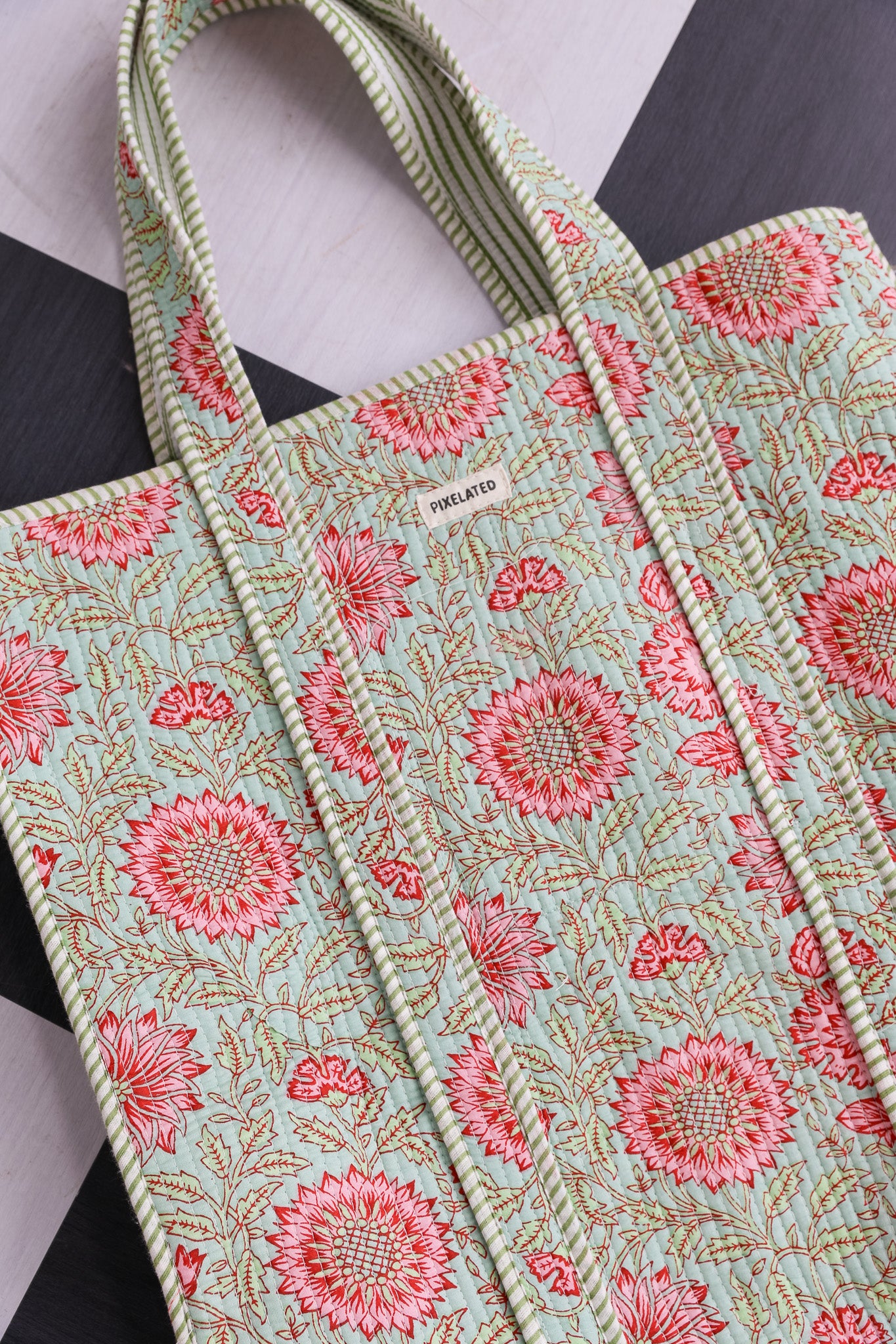 Large Summer Dahlia Tote Bag