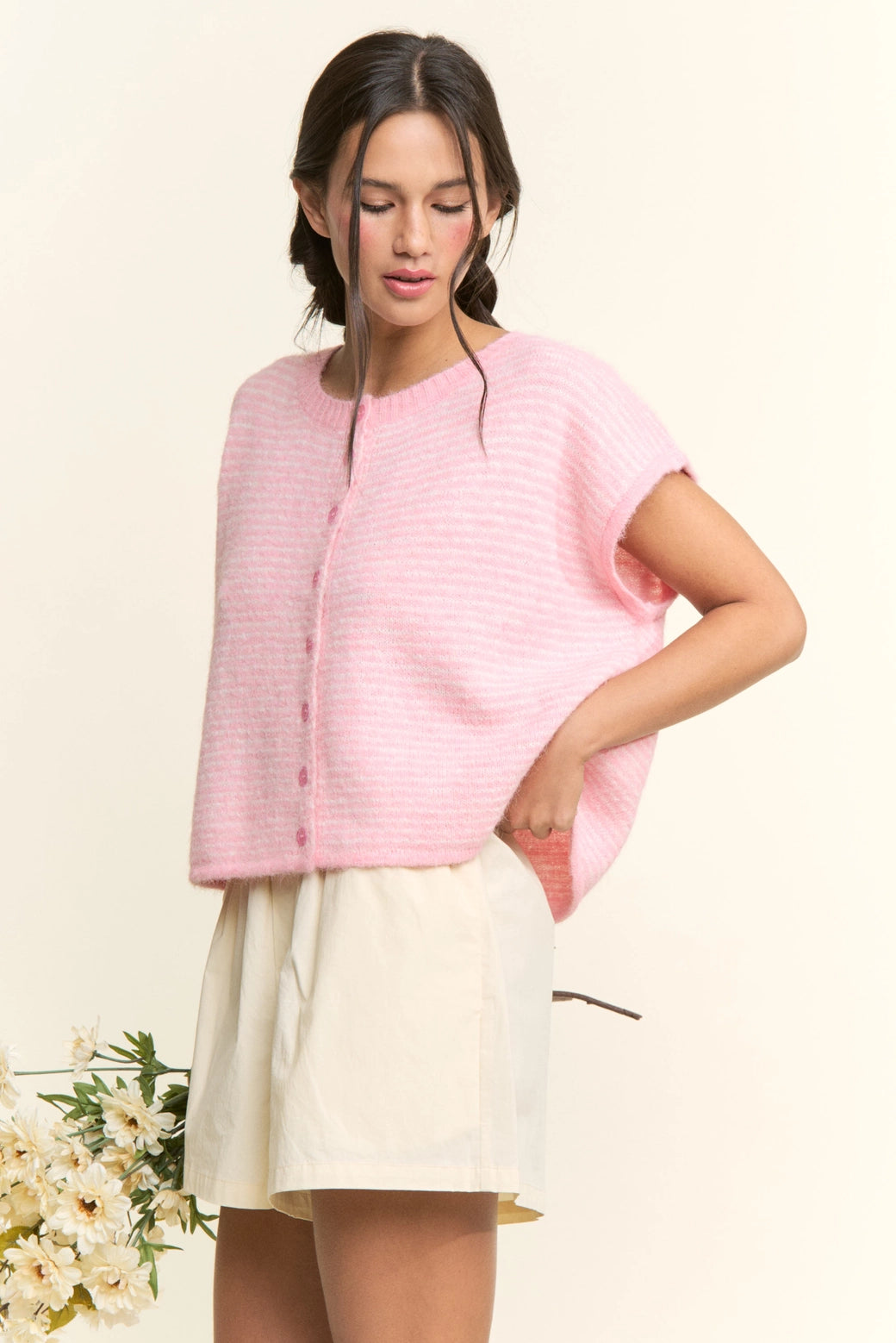 Pink Striped Button Up