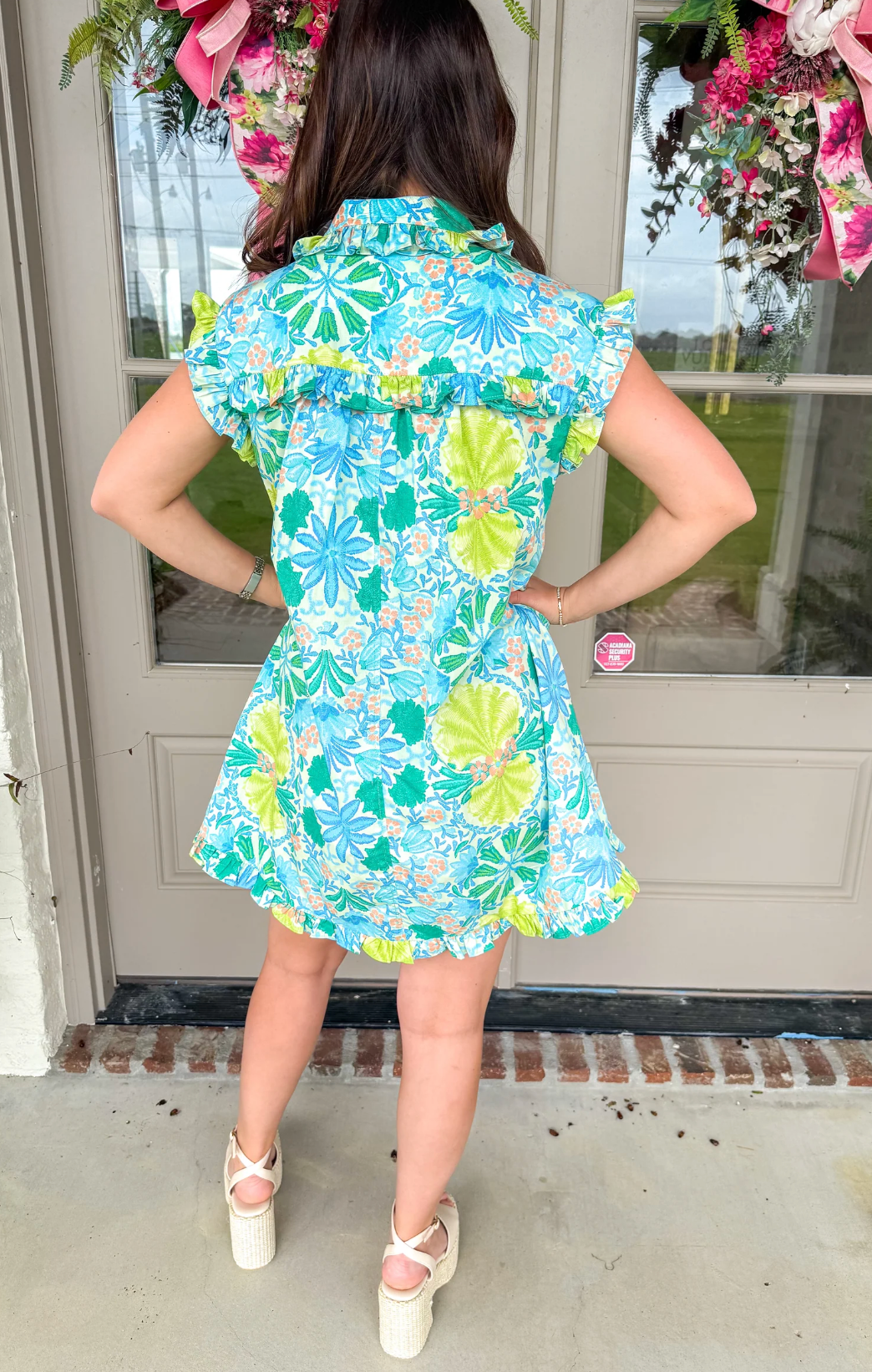 Sadie Floral Ruffled Shirt Dress