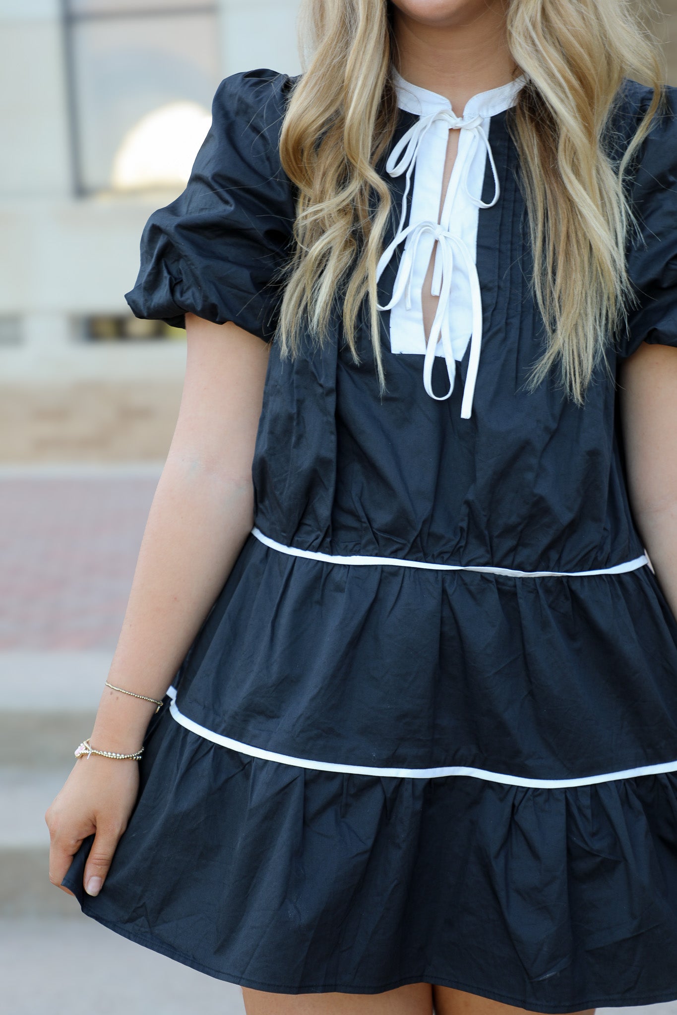 Puff Short Sleeve Mini Dress