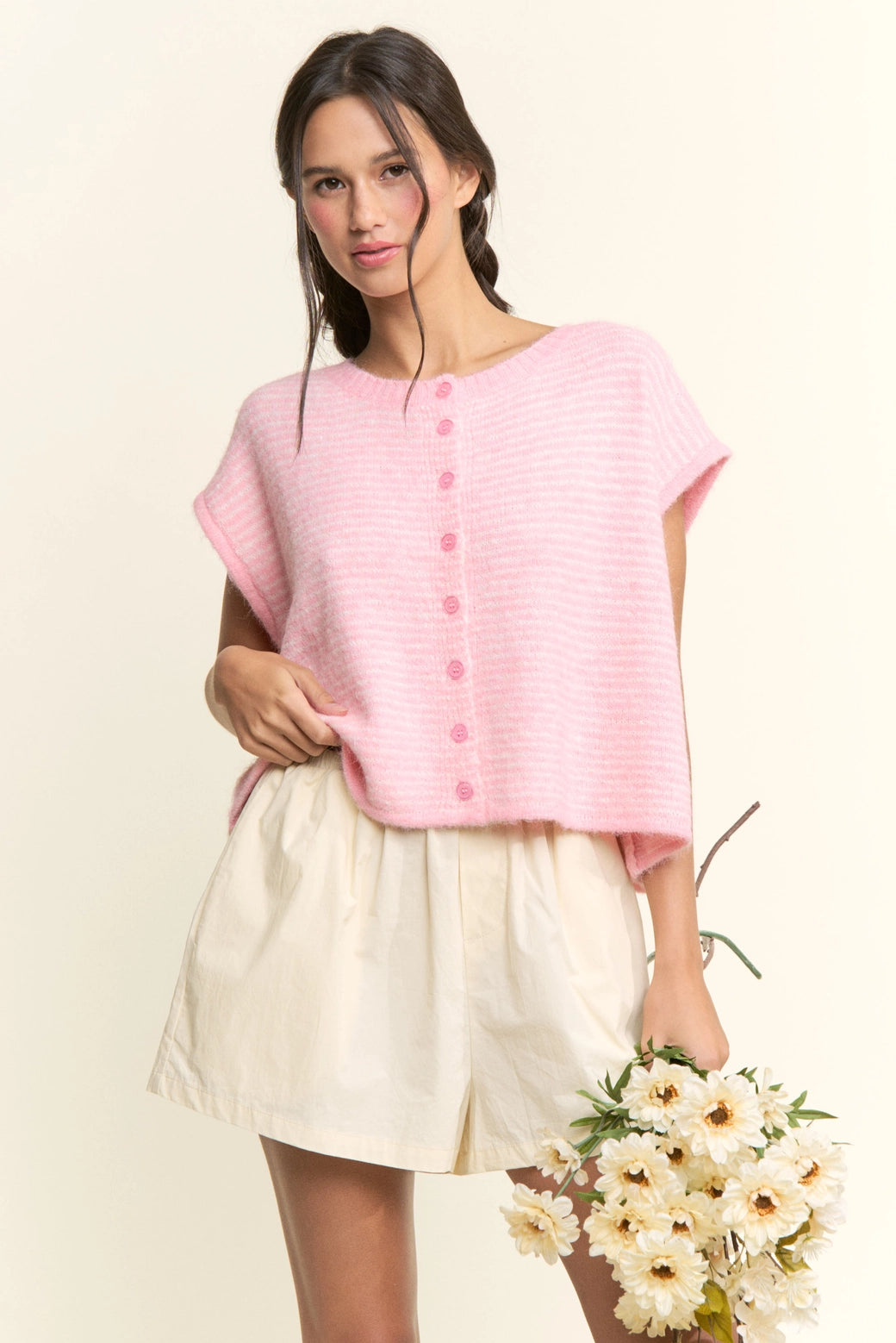Pink Striped Button Up