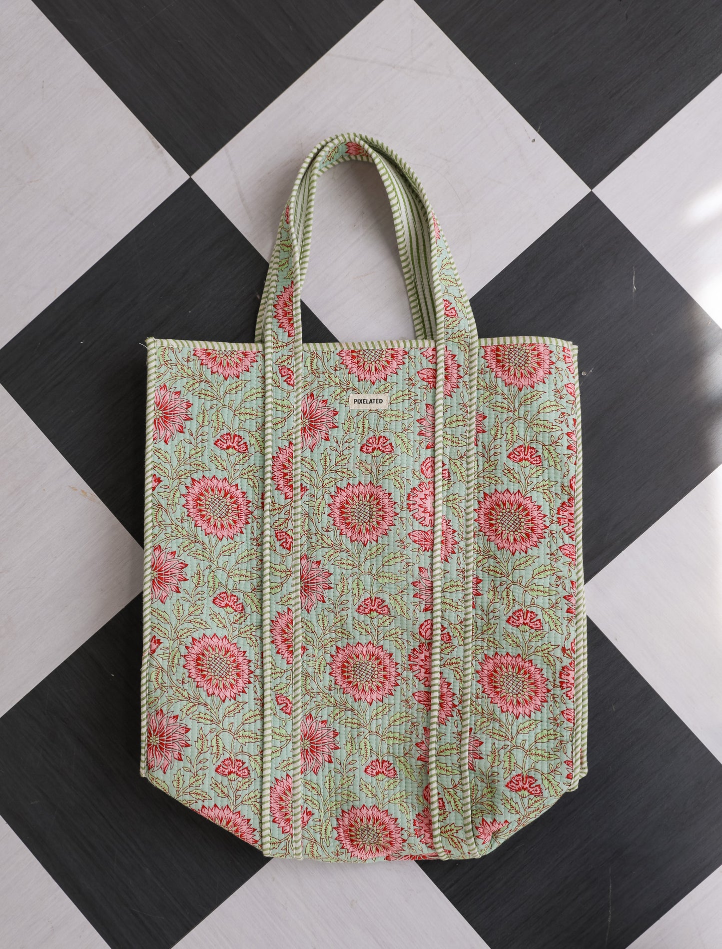 Large Summer Dahlia Tote Bag