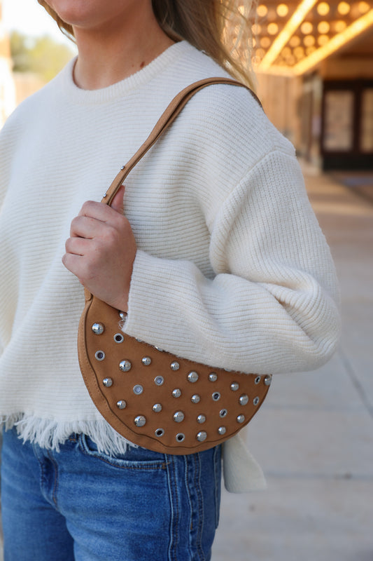 Khaki Studded Bag