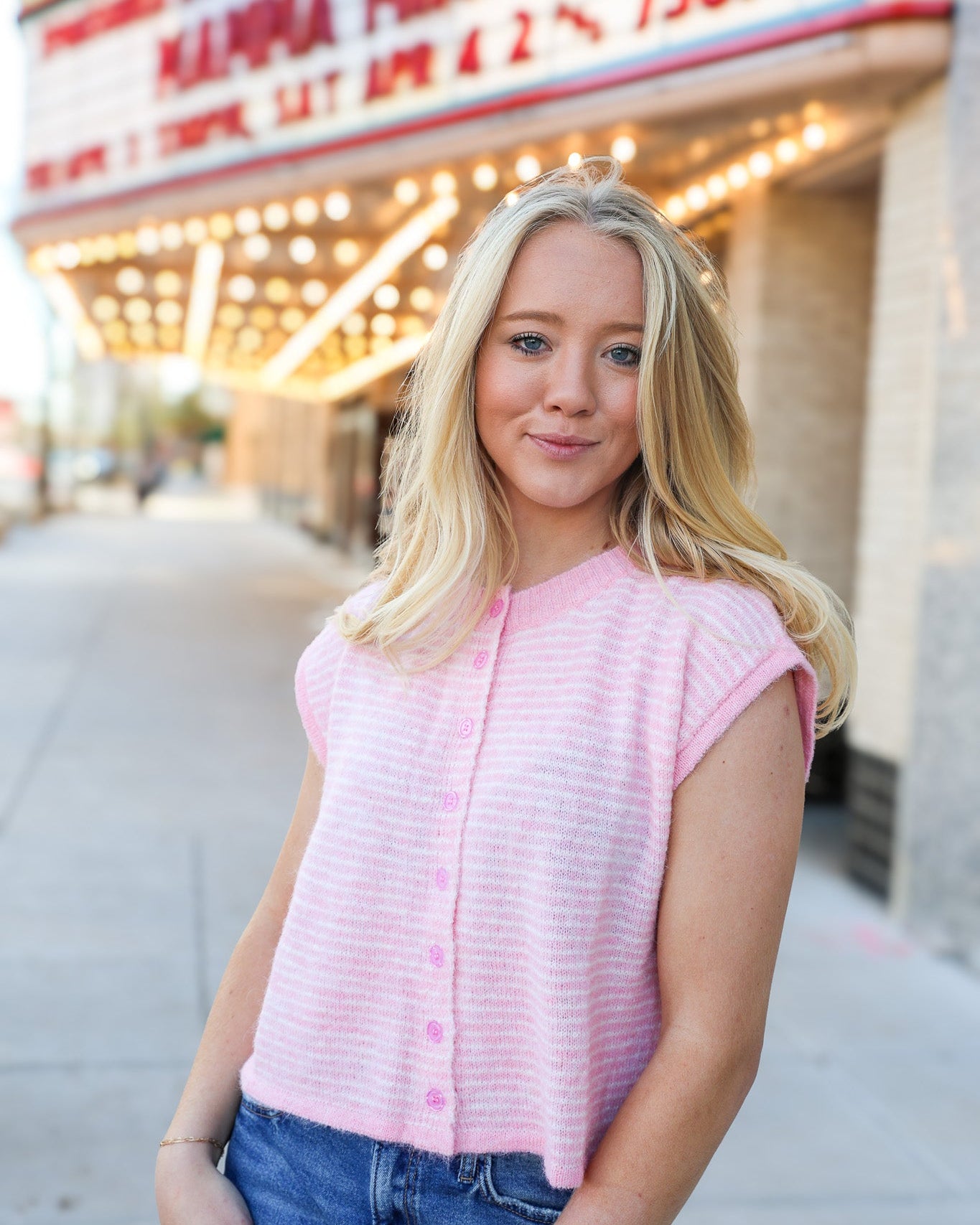 Pink Striped Button Up