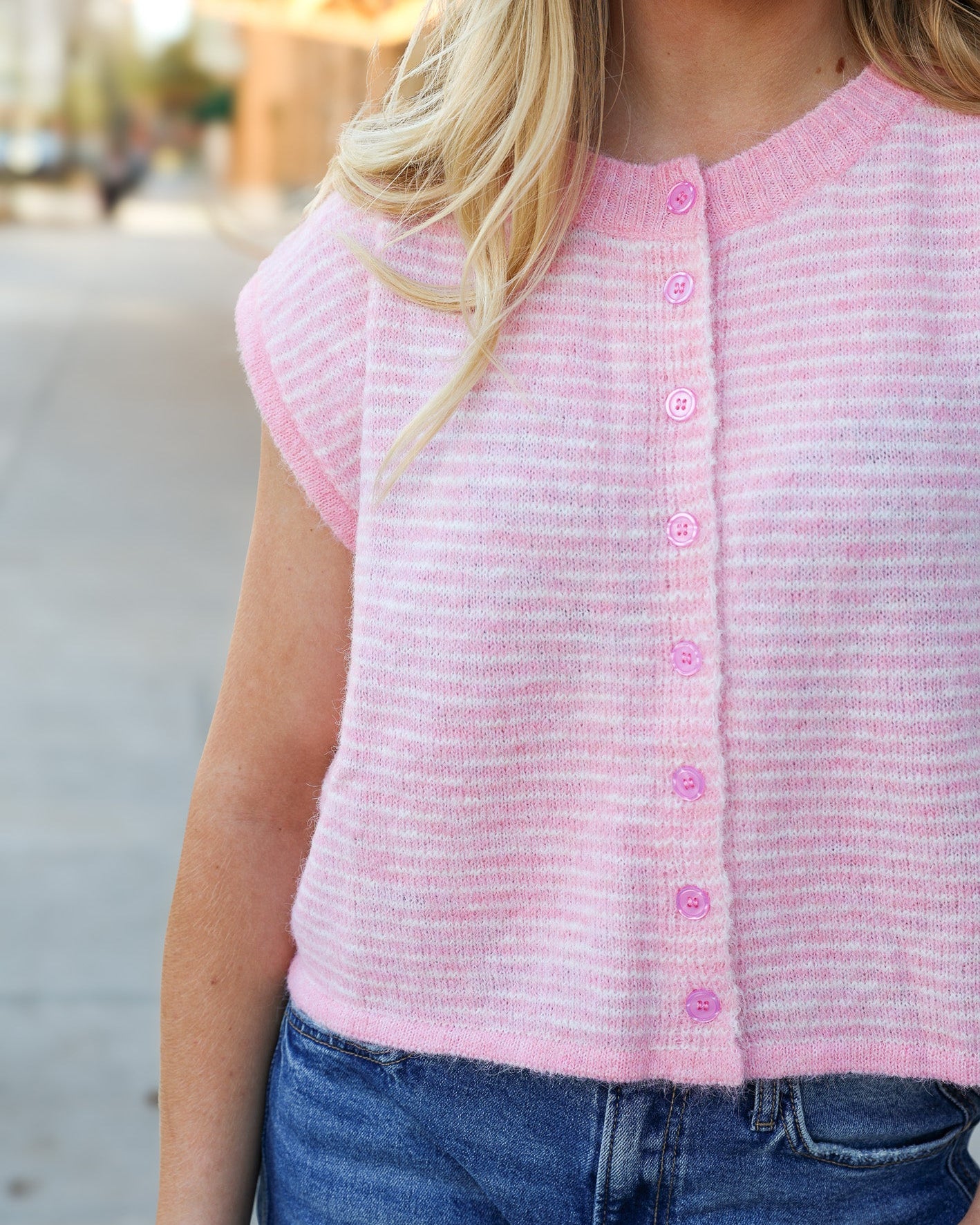 Pink Striped Button Up