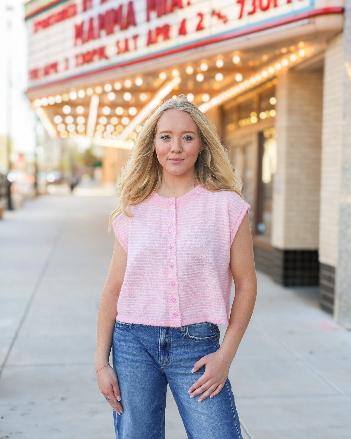 Pink Striped Button Up