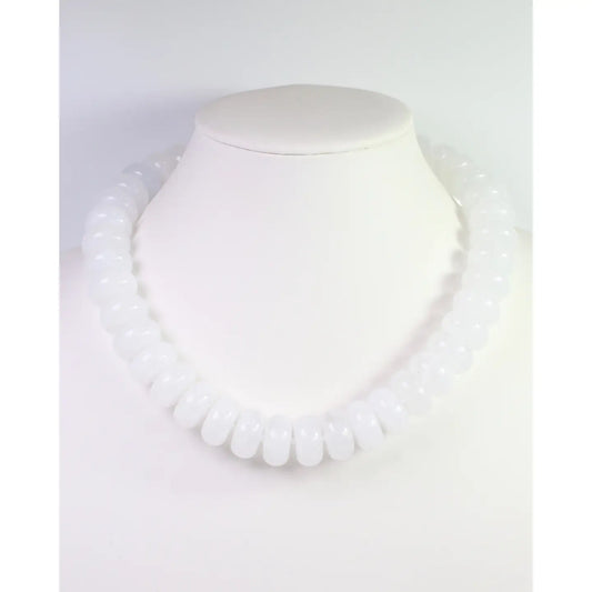 White Marble Beaded Necklace