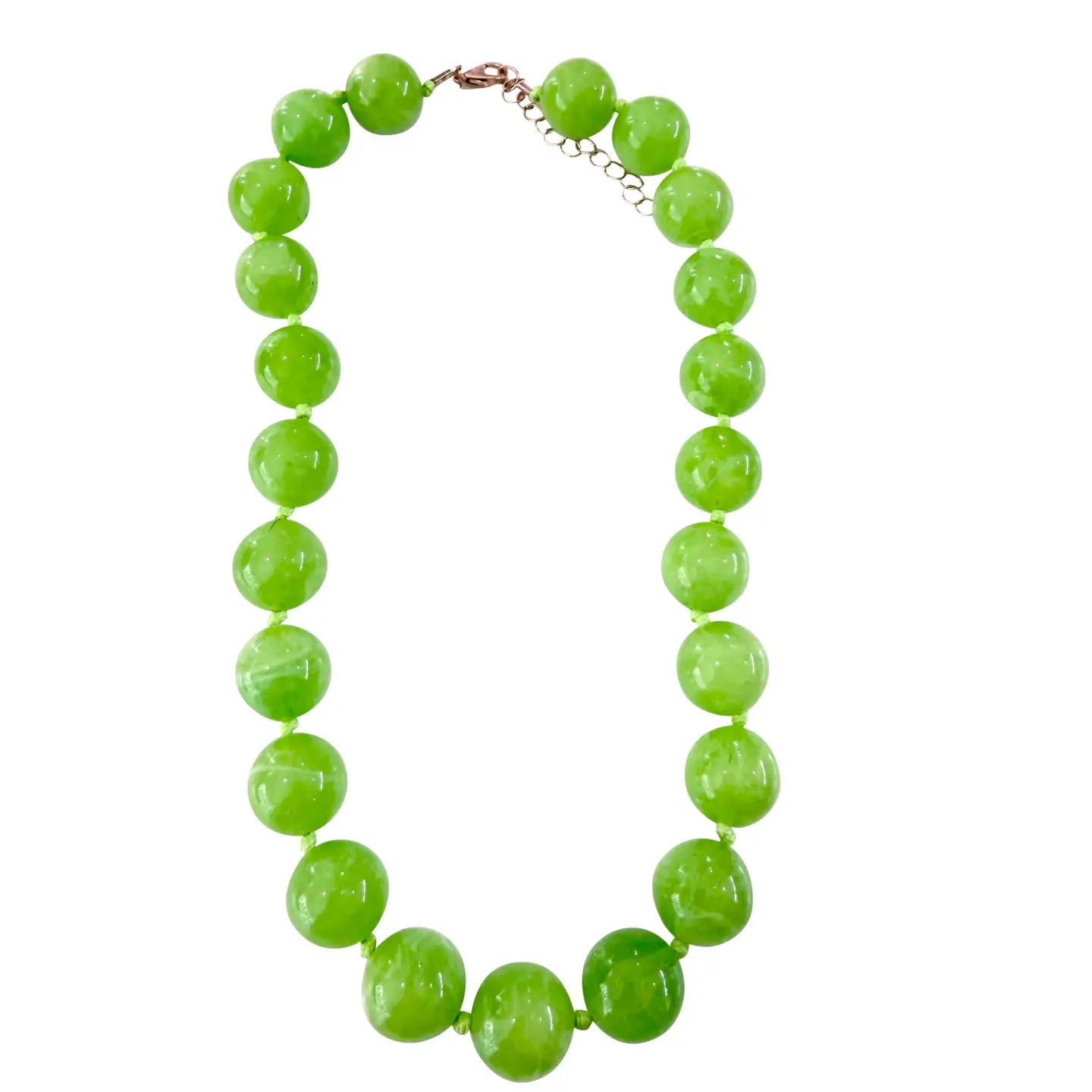 Chunky Beaded Necklace - Lime Green